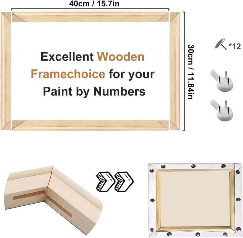 EVNEED أشرطة تمديد قماش DIY، عبوة 2 إطار 12x16 بوصة - سهل التجميع، مجموعة إطارات زيتية مغلفة بقماش خشبي - للزيوت، والطباعة، والطلاء - Image 2